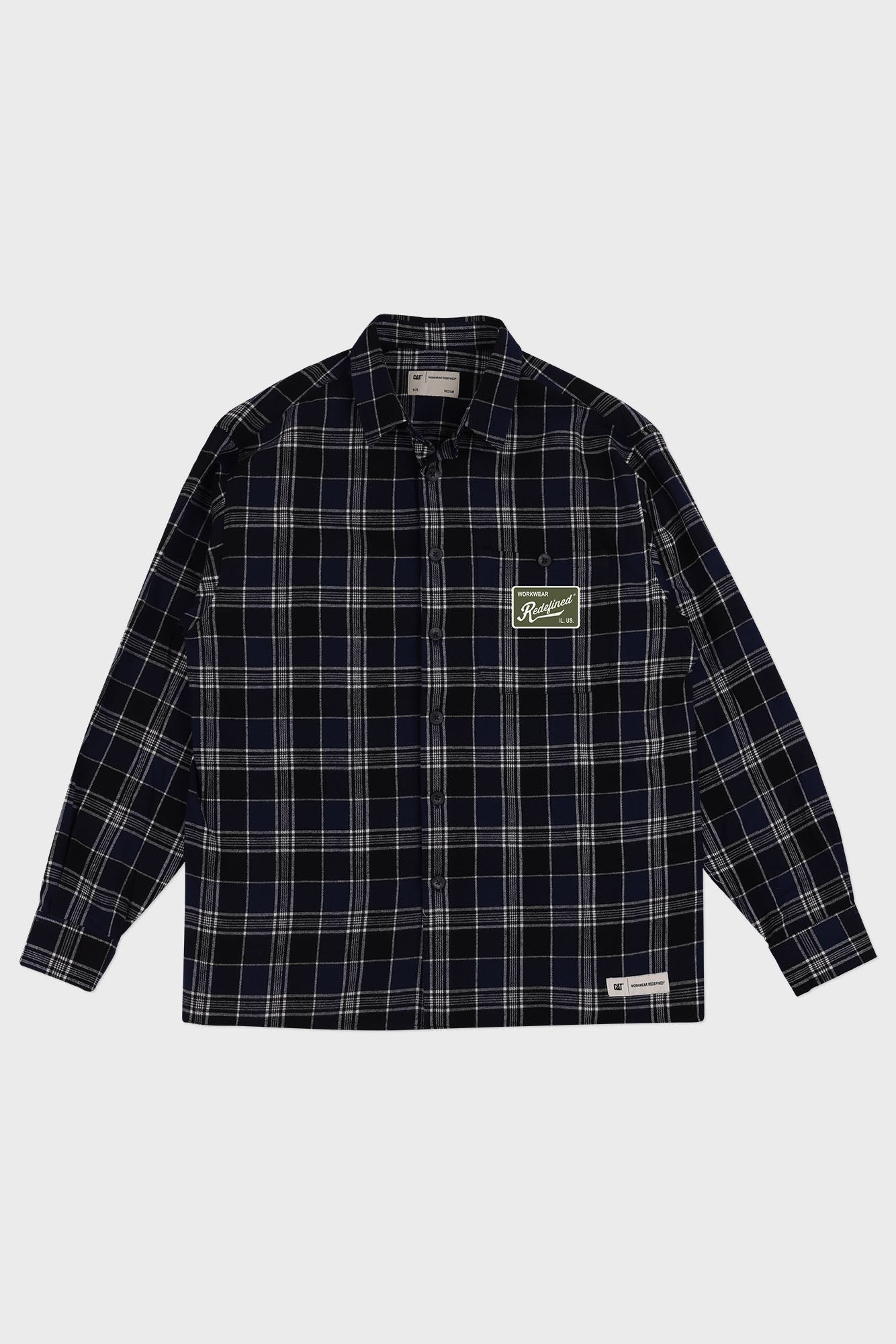 CAT WWR | Workwear Redefined Patch Check Shirt Black / Navy Check