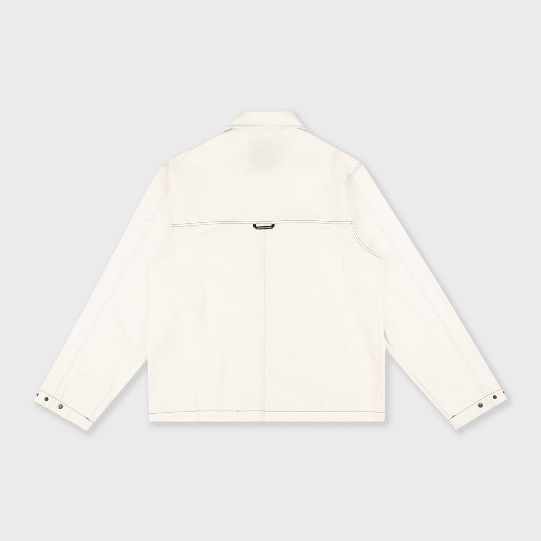 Big Pocket Bull Denim Jacket With Contrast Stitch