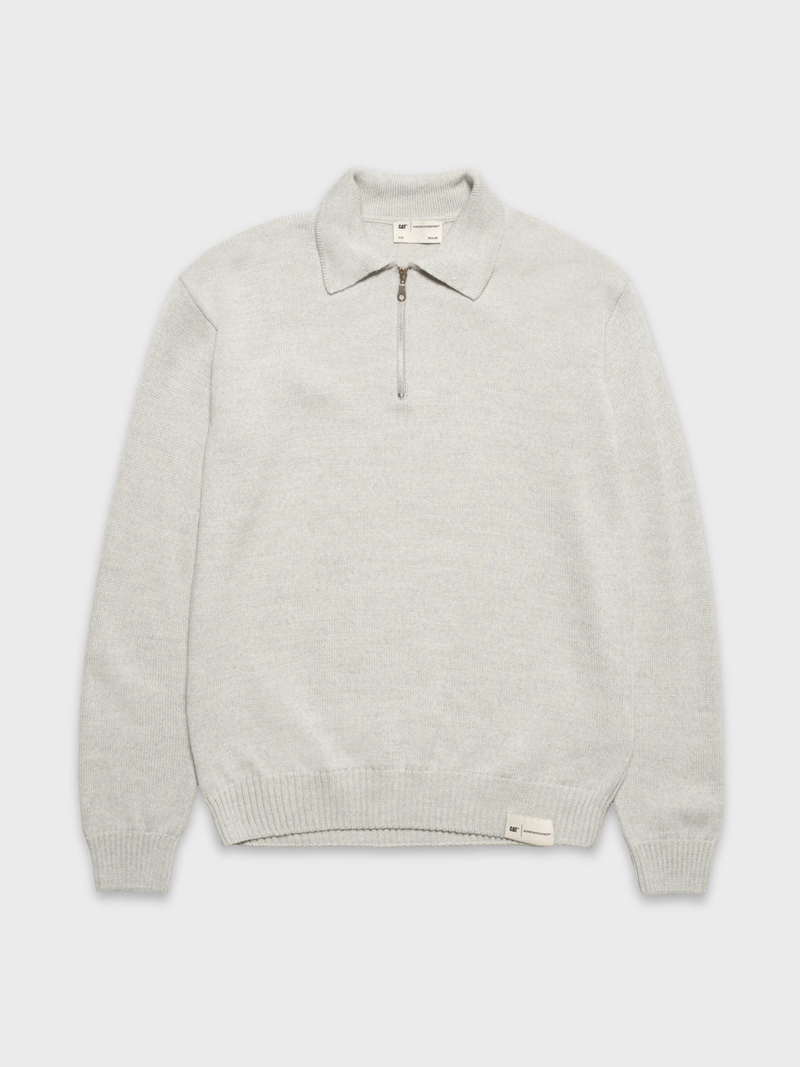 CAT WWR | Half Zip Polo Knit Heather Grey