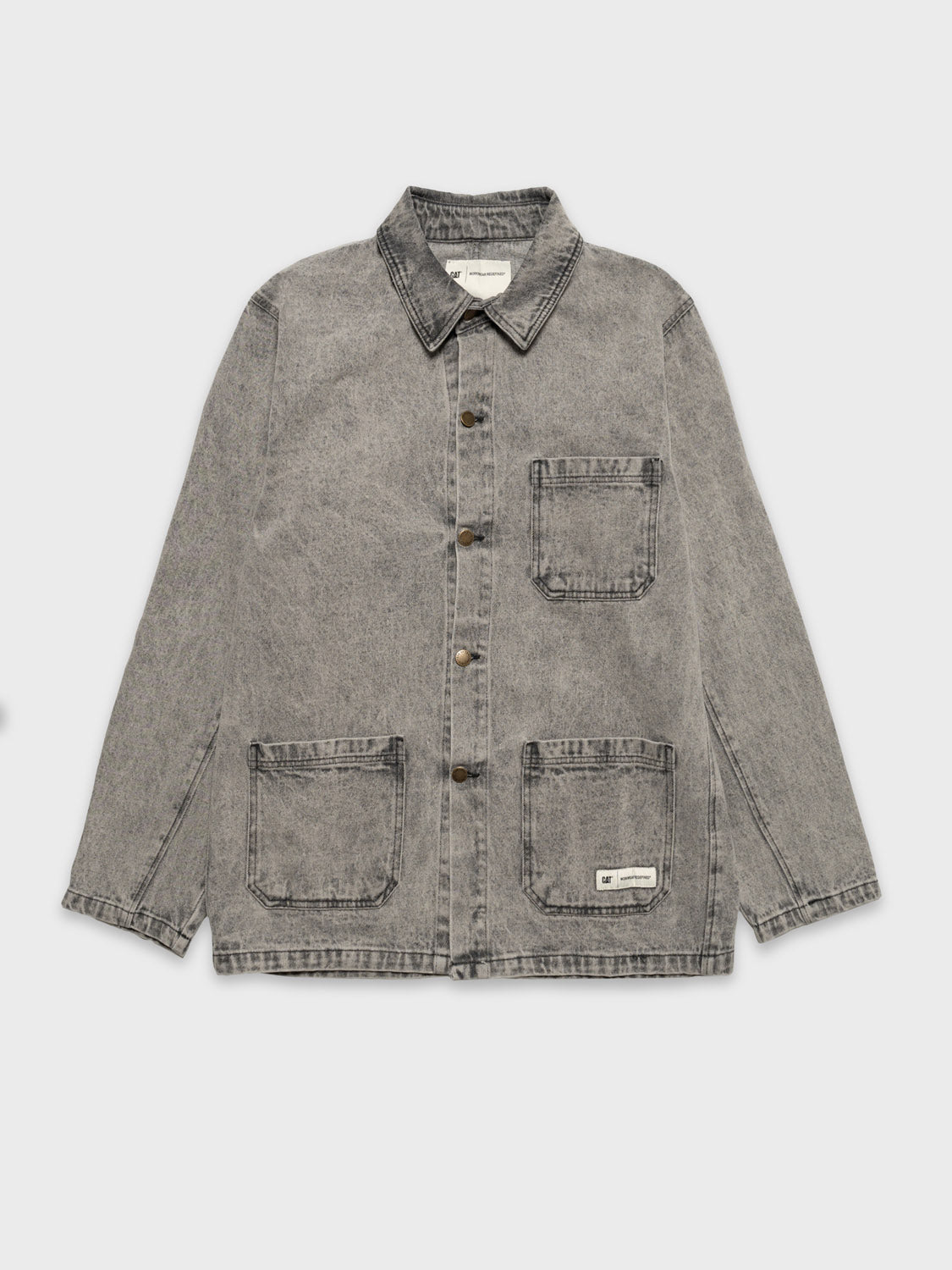 Denim Overshirt With Acid Wash