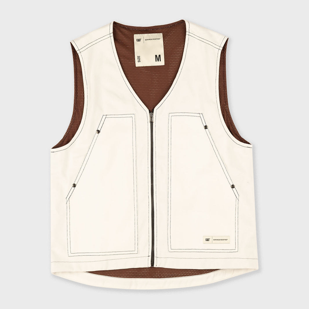 New Bull Denim Vest With Contrast Stitch
