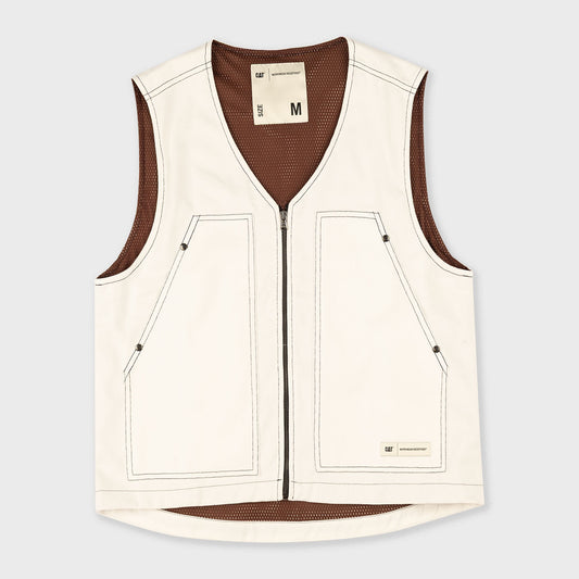 New Bull Denim Vest With Contrast Stitch