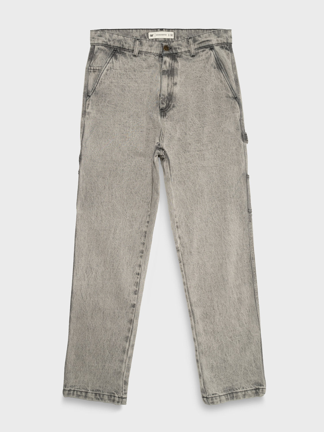 Black Denim Painter Pant With Acid Wash