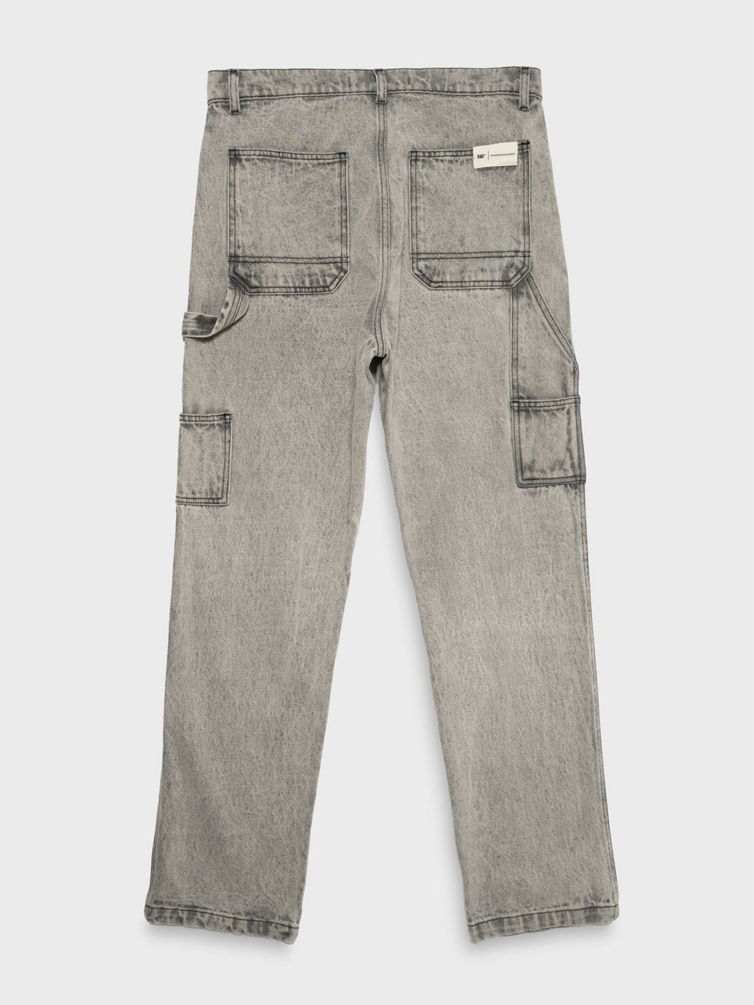 Black Denim Painter Pant With Acid Wash