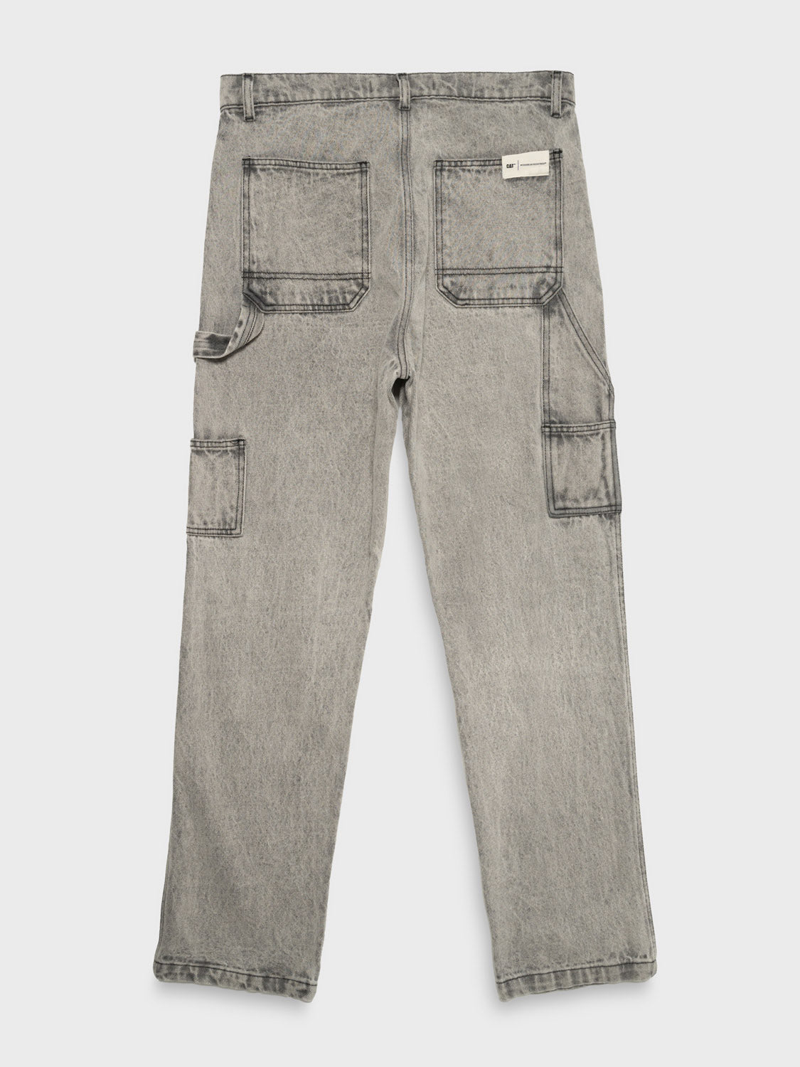 Black Denim Painter Pant With Acid Wash