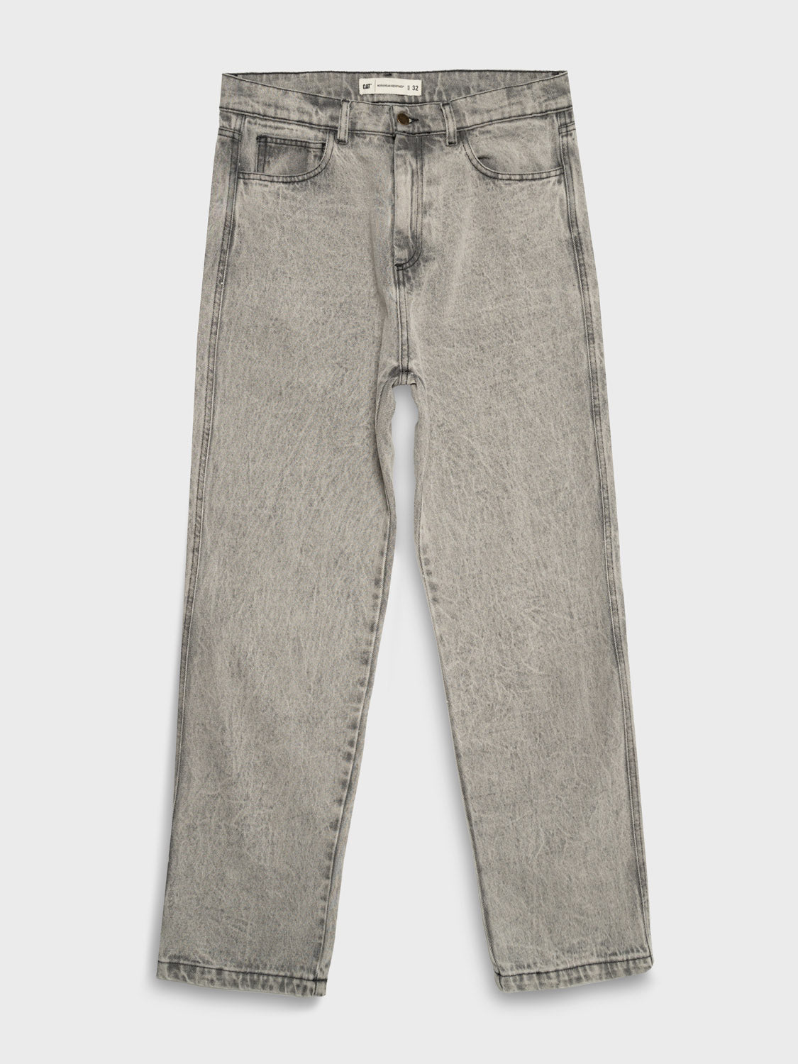 Black Denim 5 Pkt Pant With Acid Wash