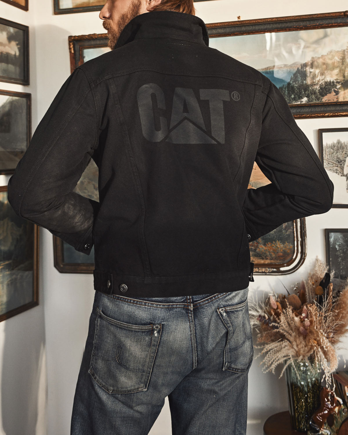 CAT WWR | Avery Ranch X Cat Canvas Trucker Jacket Pitch Black
