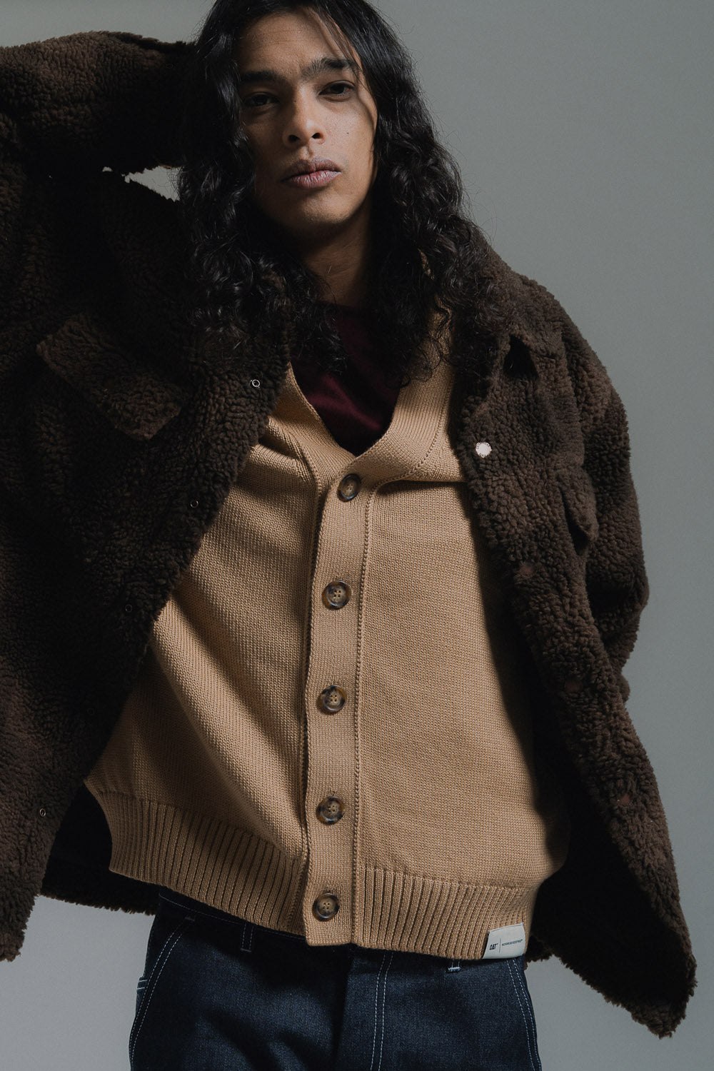 CAT WWR | Cardigan Jaquard Camel