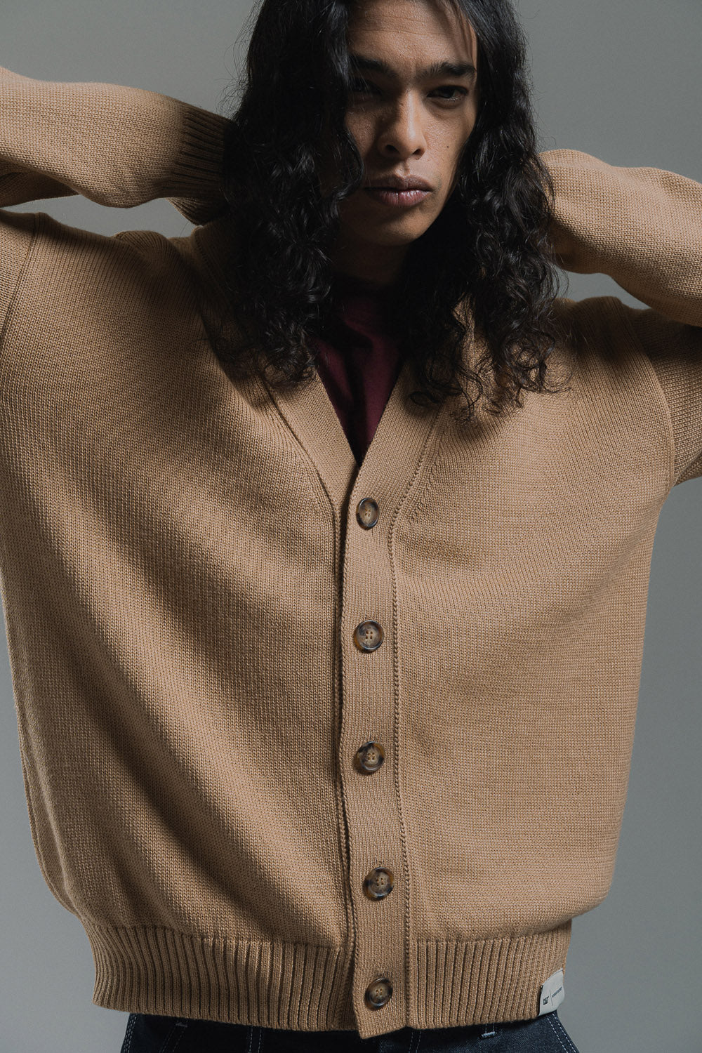 CAT WWR | Cardigan Jaquard Camel