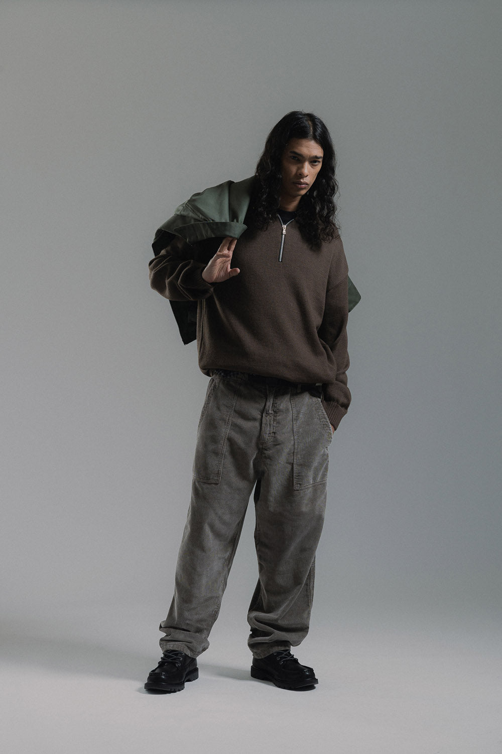 CAT WWR | Half Zip Polo Knit Moro