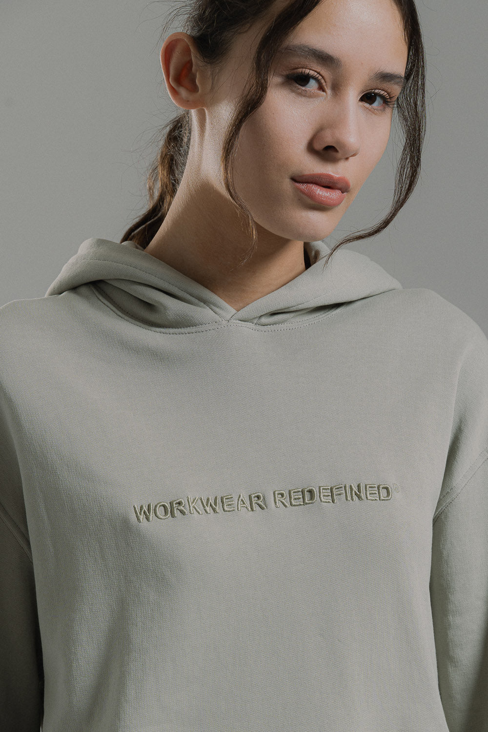 Workwear Redefined Embroidery Hoodie Fleece